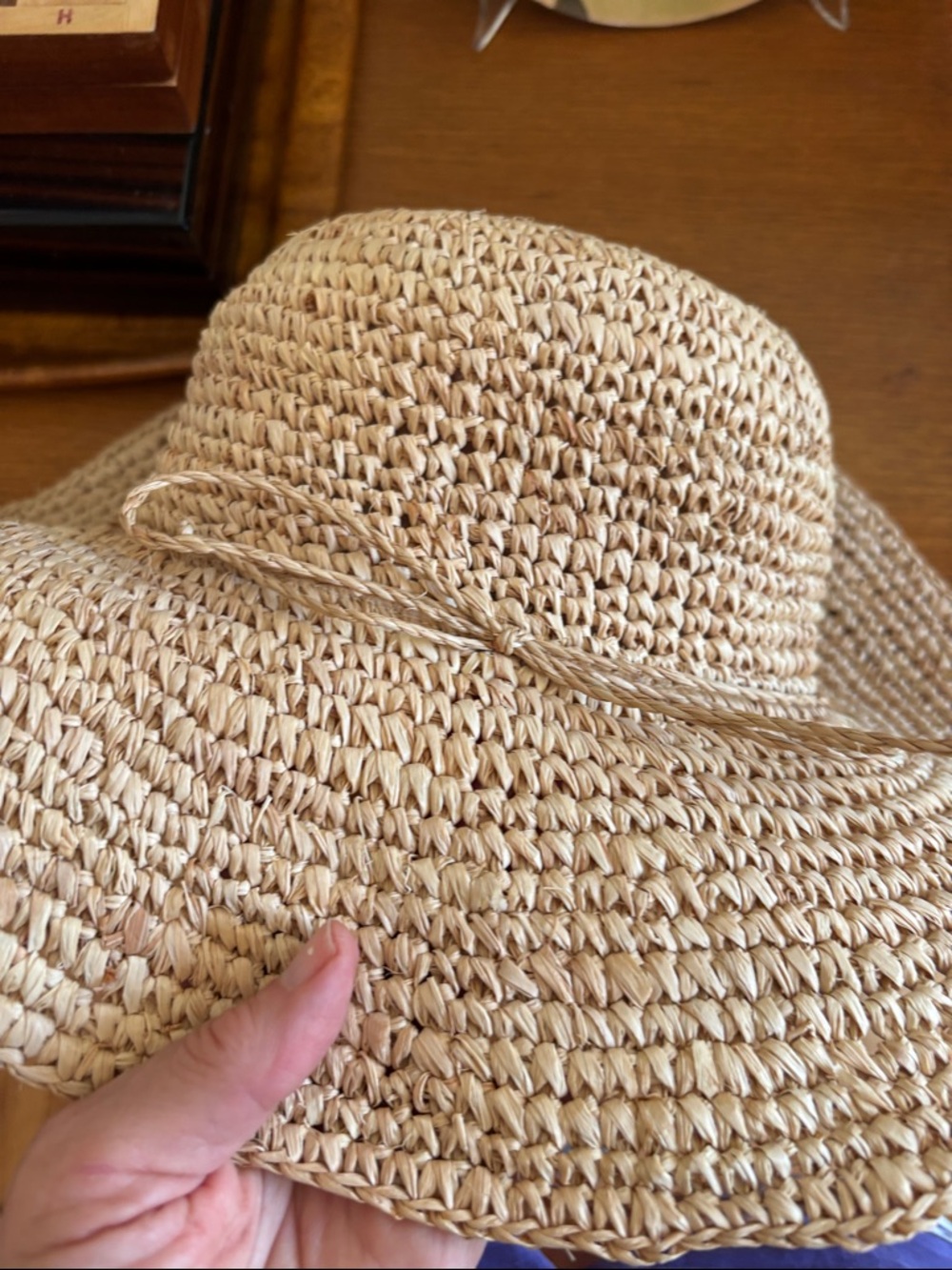 Kathy Jeanne Straw Wide-Brim Sun Hat - Natural - Picture 5 of 5